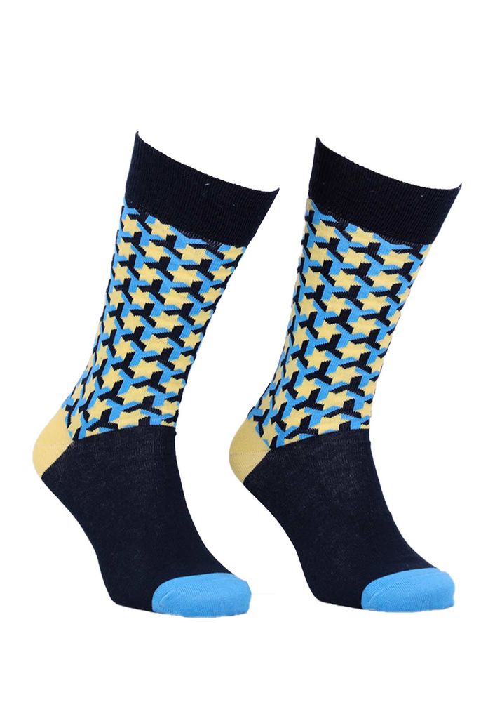 Aytuğ Star Printed Man Socks 2433 | Yellow