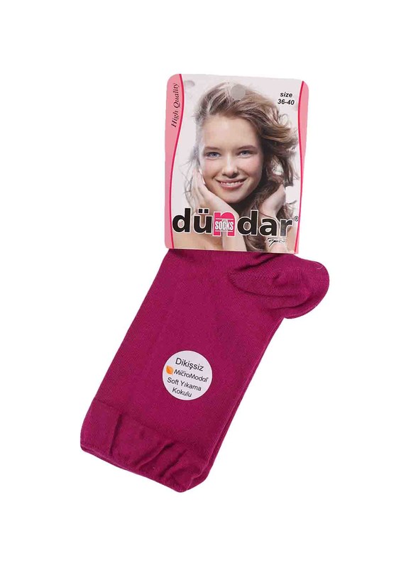 Dündar Ruched Socks 2050 | Plum - Thumbnail