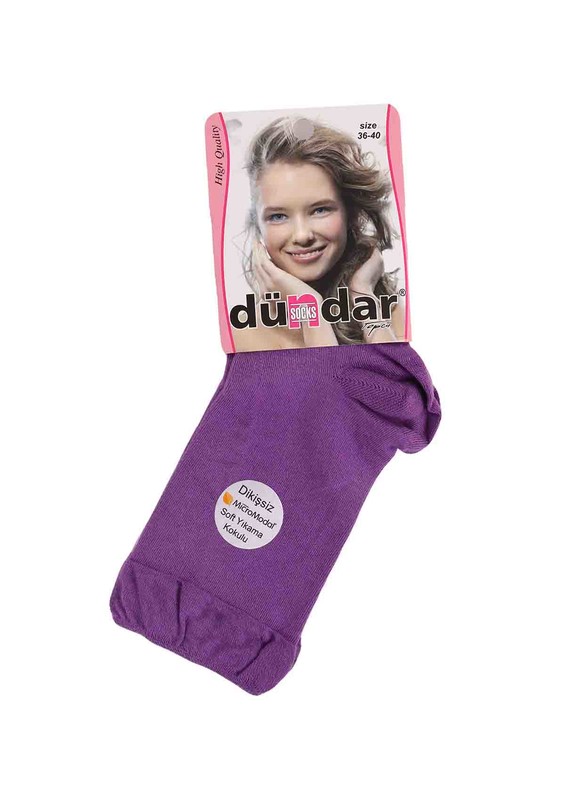 Dündar Ruched Socks 2050 | Purple - Thumbnail