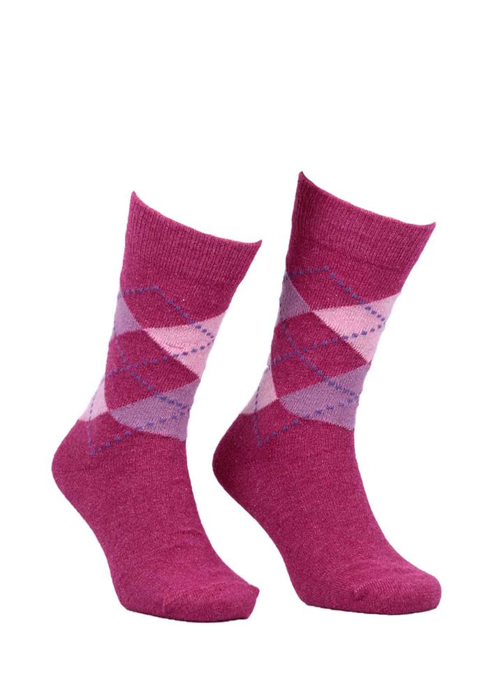 Dündar Seamless Patterned Socks 024 | Fuschia