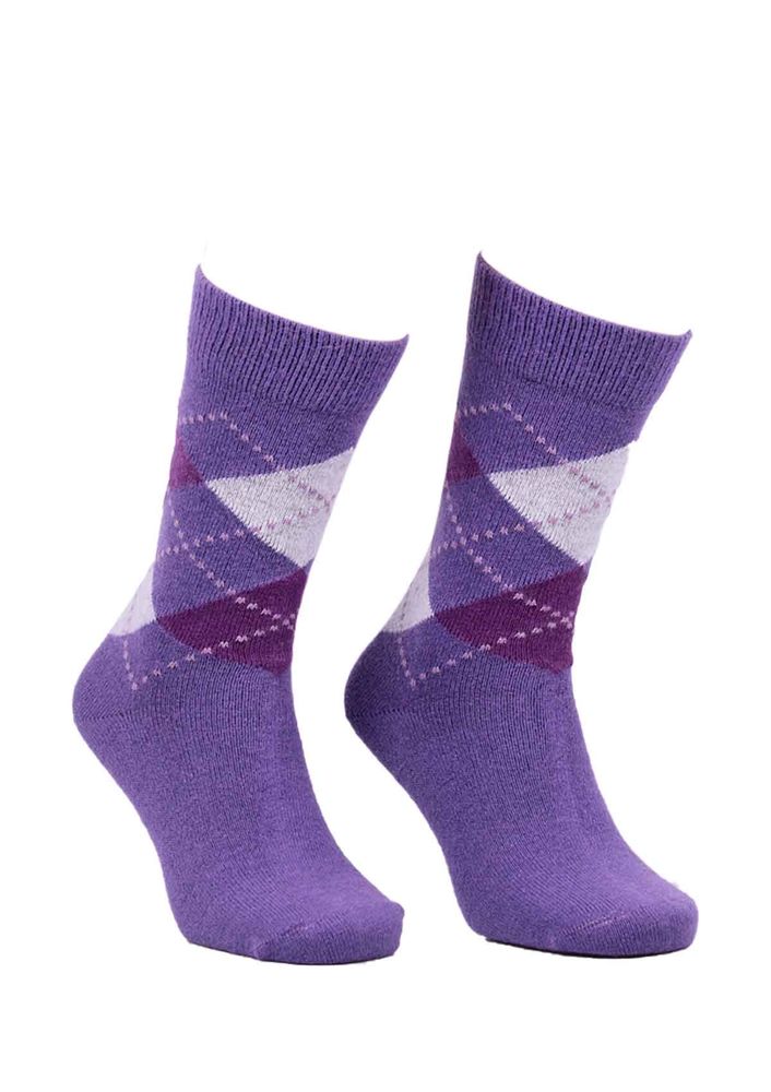 Dündar Seamless Patterned Socks 024 | Purple