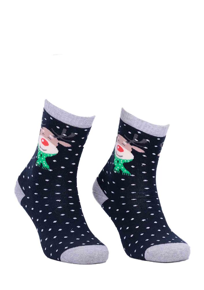 Dündar Seamless Deer Printed Socks with Cologne 010 | Ultramarine