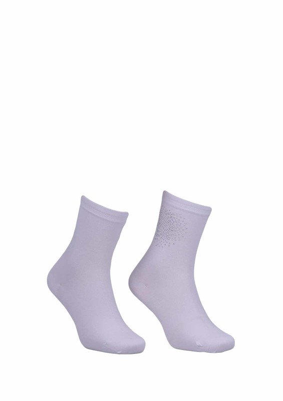 Dündar Stoned White Socks 016 | White - Thumbnail