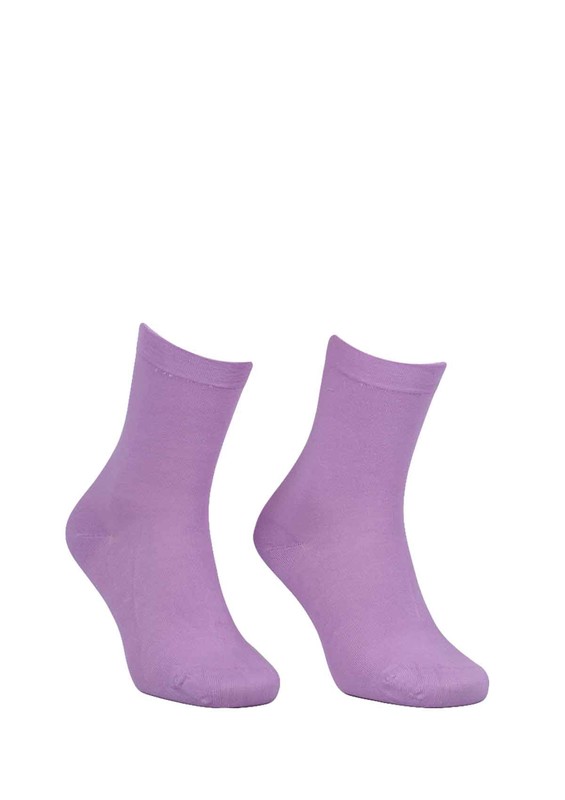 Dündar Ruched Socks 2050 | Lilac - Thumbnail