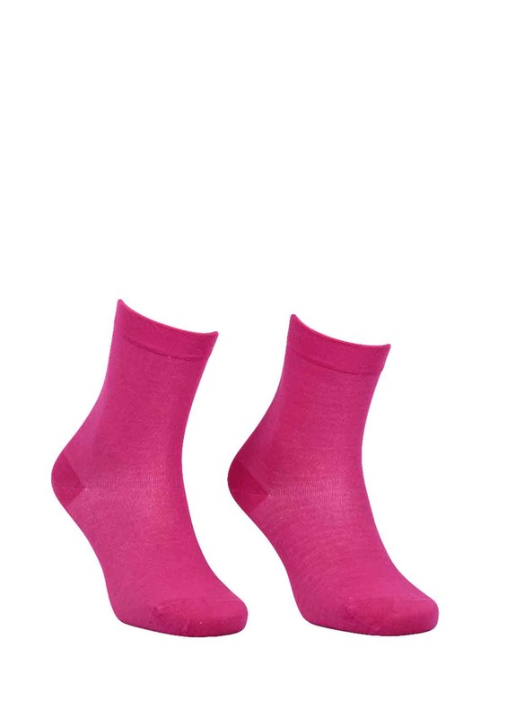 Dündar Ruched Socks 2050 | Pink - Thumbnail