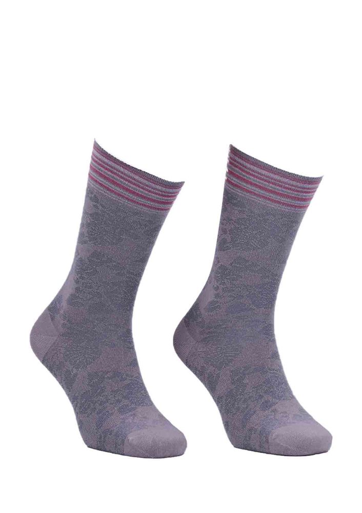 La Moria Patterned Bamboo Socks with Cologne 63612 | Gray