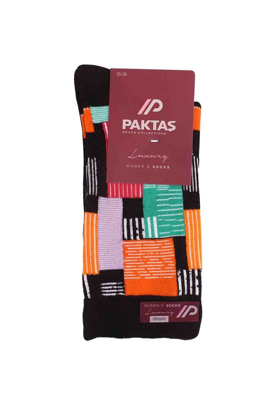 Paktaş Patterned Socks 2588 | Black - Thumbnail