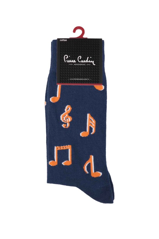 Pierre Cardin Notes Printed Man Socks 210 | Ultramarine - Thumbnail