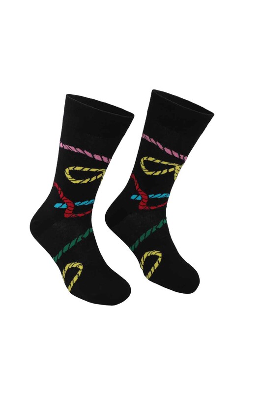 Pierre Cardin Rope Printed Man Socks 201 | Black - Thumbnail