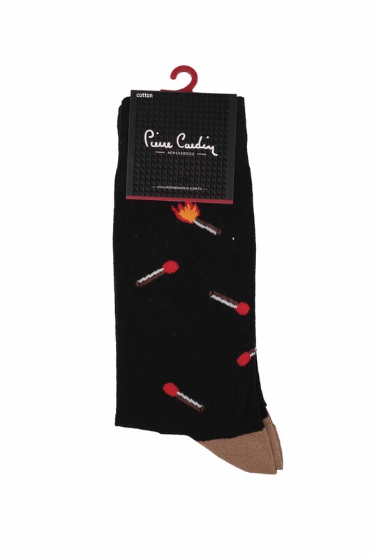 Pierre Cardin Stick Printed Man Socks 208 | Black - Thumbnail