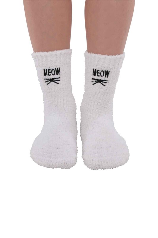 Woman Teddy Printed Socks 48400 | White - Thumbnail