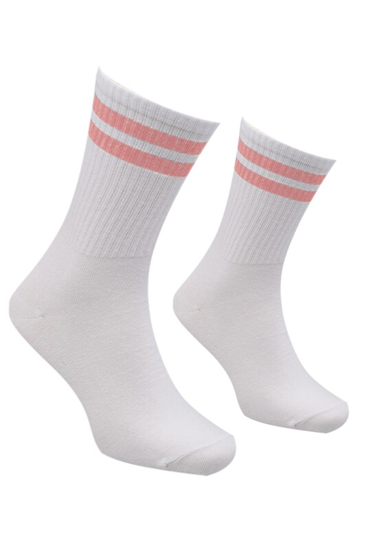 SAHAB - Stripped Man Tennis Socks 7550 | Light Pink