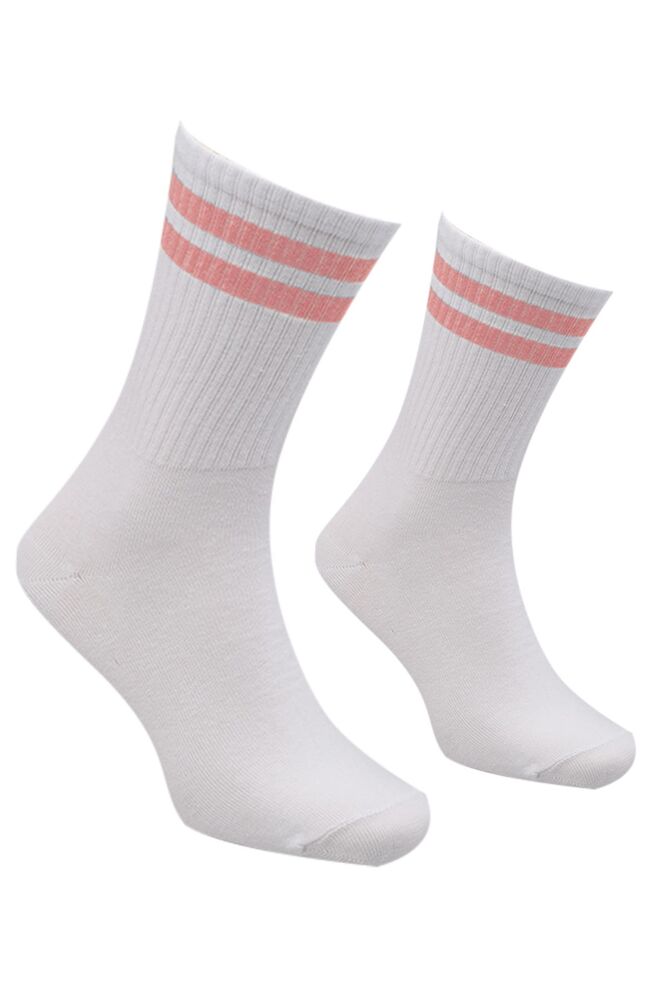 Stripped Man Tennis Socks 7550 | Light Pink