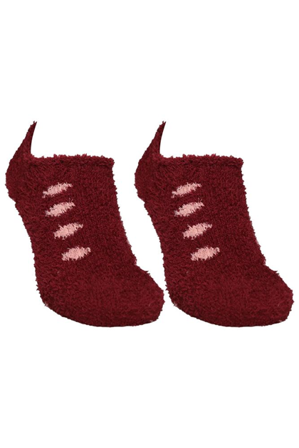 SAHAB - Sabab Woman Spotted Plush Socks 48800 | Bordeaux