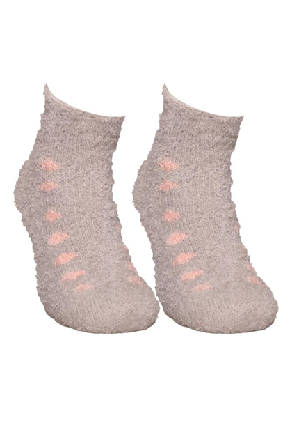 Sahab Woman Plush Bootie Socks 48500 | Gray