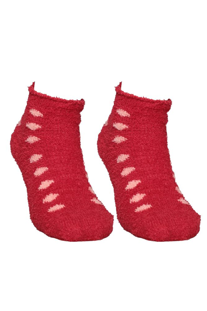 Sahab Woman Plush Bootie Socks 48500 | Red