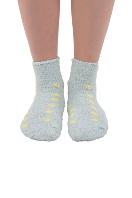 Sahab Woman Plush Bootie Socks 48500 | Sea Green - Thumbnail