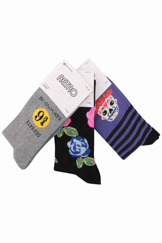 Simisso Patterned 3 Pack Çorap Set | Set 21 - Thumbnail