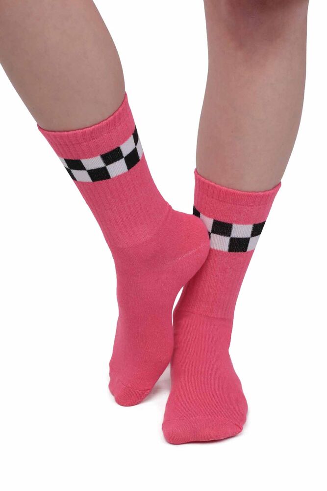 Square Printed Woman Socks | Pink