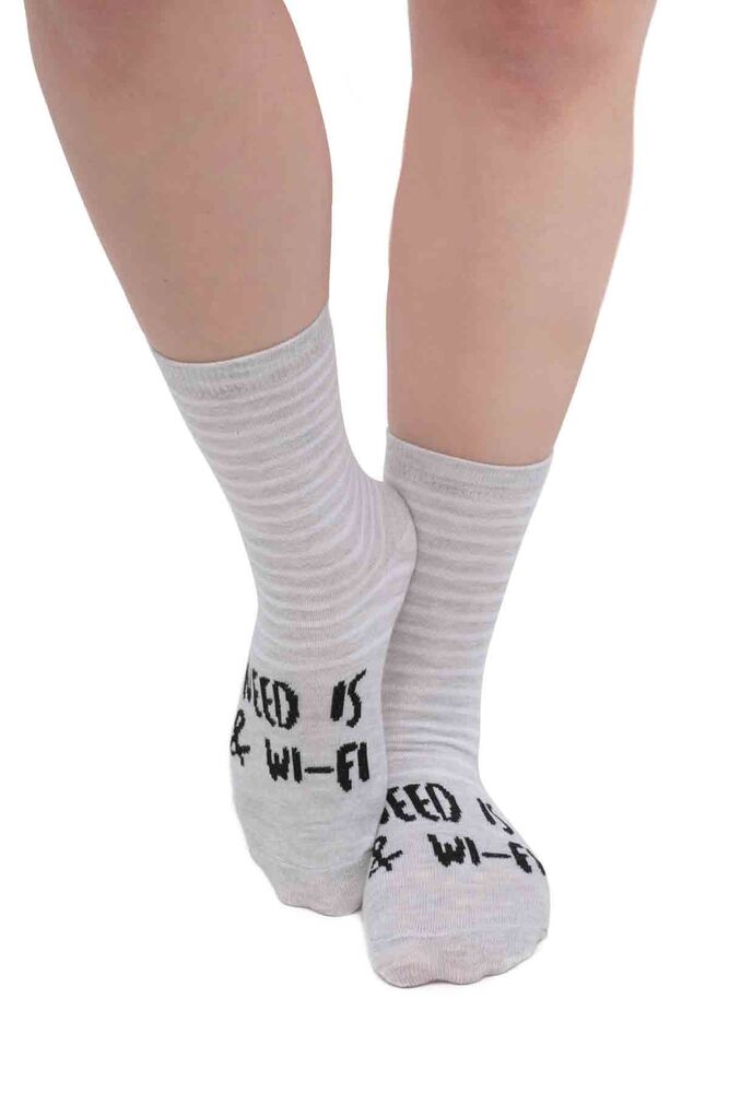 Printed Woman Socks 953 | Cream
