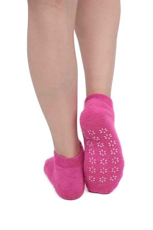 Snowflake Printed Woman Thermal Towel Bootie Socks 3060 | Pink - Thumbnail