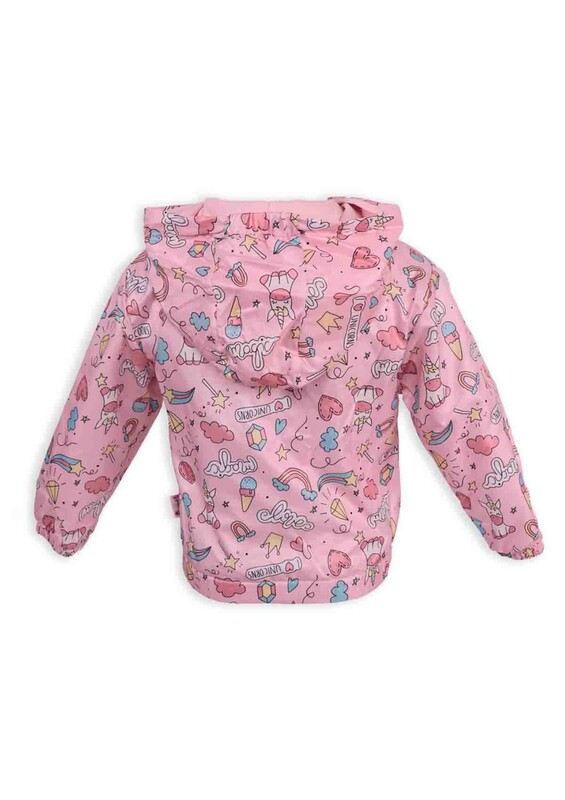 Hippıl Baby Unicorn Printed Raincoat | Pink - Thumbnail