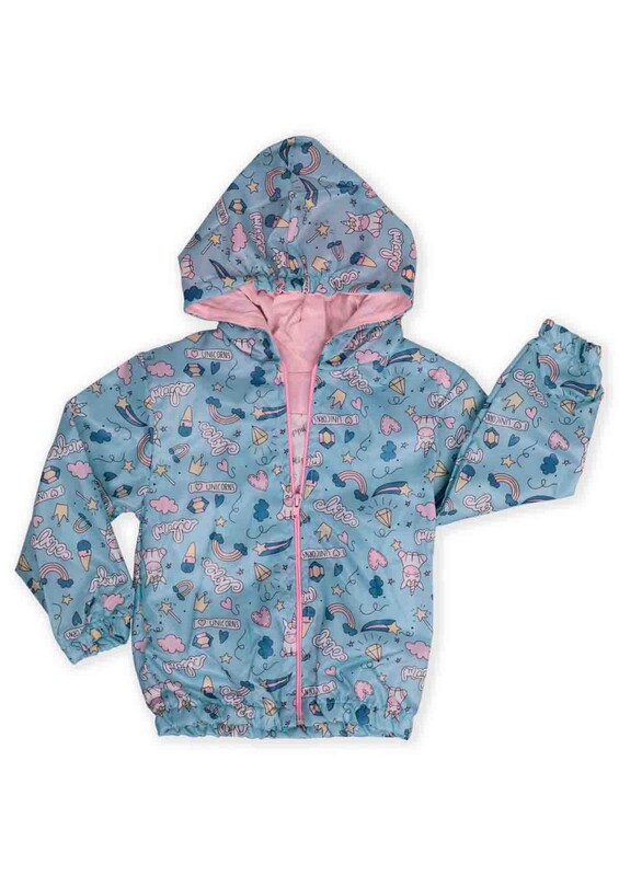 Hippıl Baby - Hippıl Baby Unicorn Printed Raincoat | Blue