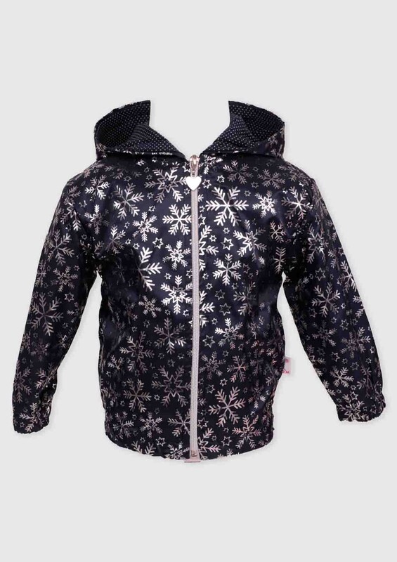 Hippıl Baby - Hippil Baby Snowflake Printed Raincoat | Black