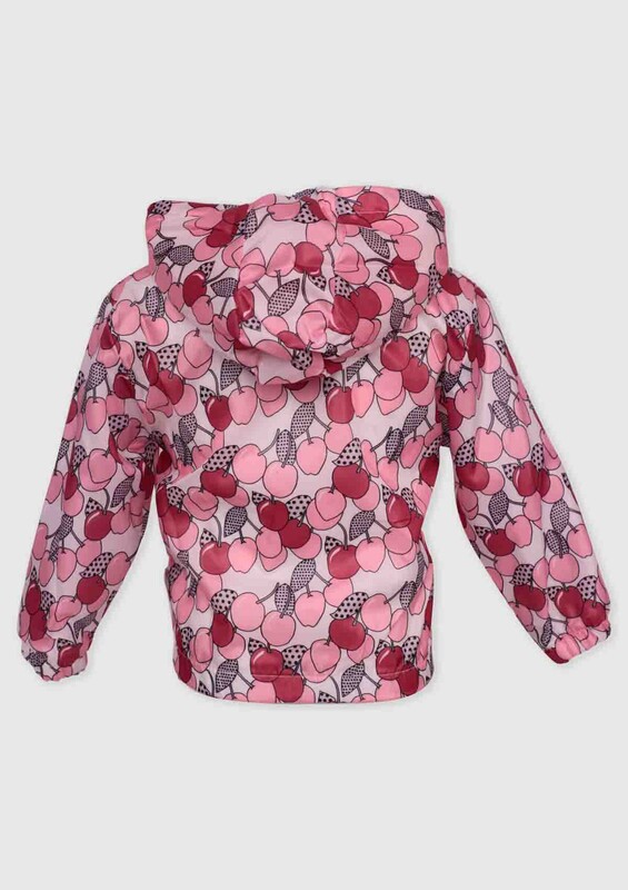 Hippil Baby Cherry Printed Raincoat | Pink - Thumbnail