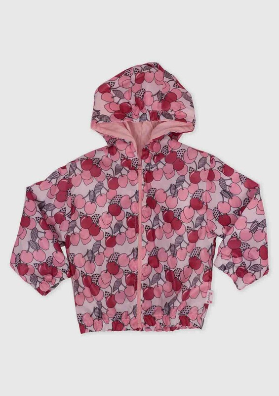 Hippil Baby Cherry Printed Raincoat | Pink - Thumbnail