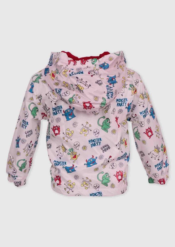 Hippil Baby Square Printed Raincoat | Red - Thumbnail