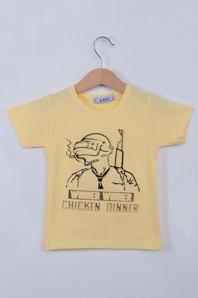 Kabartmalı Erkek Çocuk Tshirt | Sarı