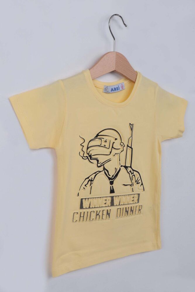 Kabartmalı Erkek Çocuk Tshirt | Sarı