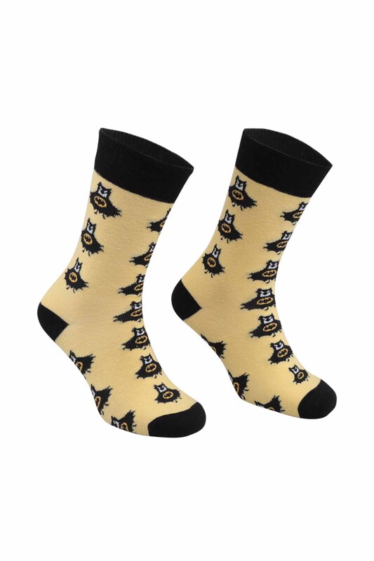 RETRO - Batman Desenli Çorap | Sarı