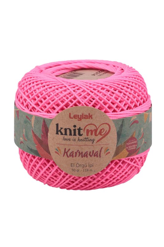 LEYLAK - Lace Crochet Yarn Knit me Karnaval 50 gr.|Neon Pink 02314