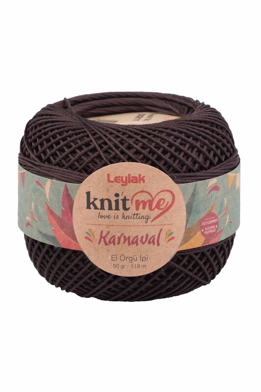 LEYLAK - Lace Crochet Yarn Knit me Karnaval 50 gr.|Dark Brown 00811