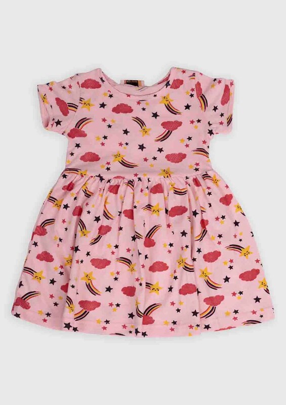 ALG Star Printed Girl Dress | Baby Pink - Thumbnail