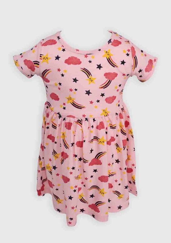 ALG Star Printed Girl Dress | Baby Pink - Thumbnail