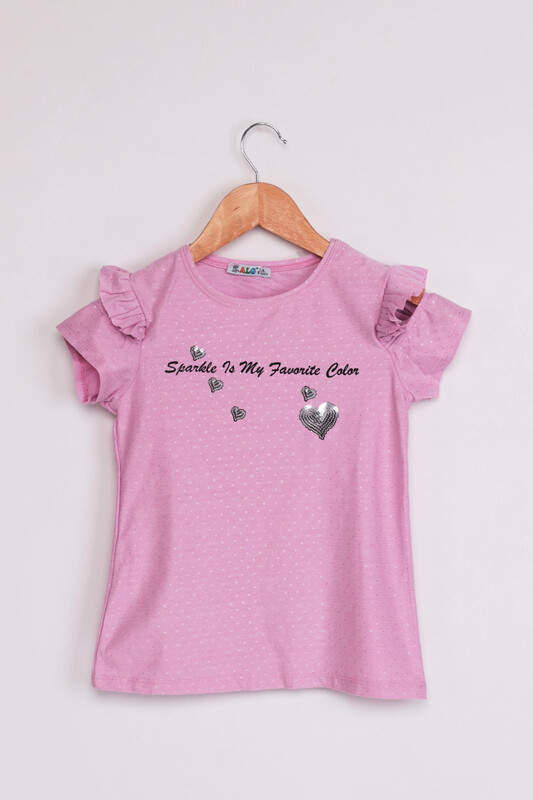 ALG - ALG Ruffle Detailed Heart Printed Girl Dress | Lilac