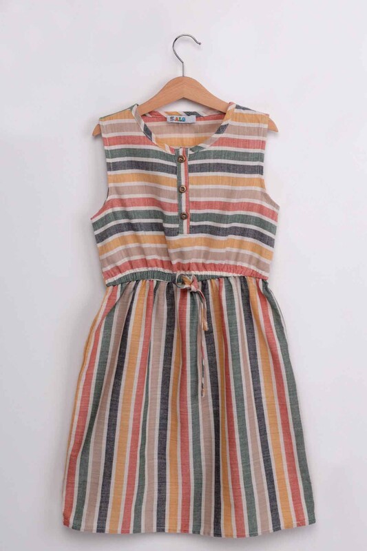 ALG - Girl Sleeveless Linen Dress | Colorful