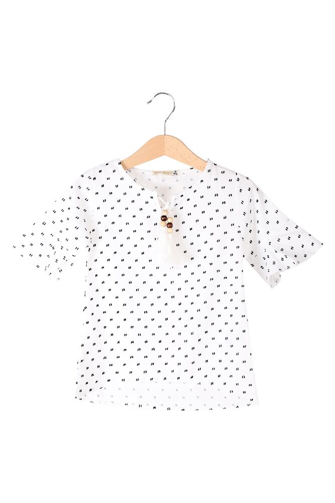 Girl Patterned Tunic | White