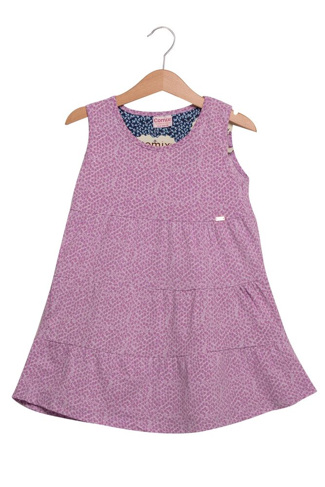 Patterned Girl Dress 123 | Lilac