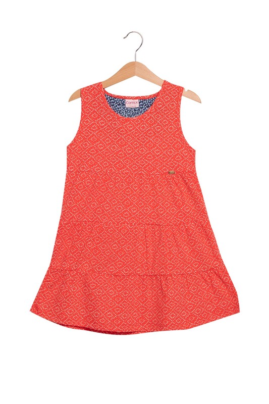 COMIX - Patterned Girl Dress 123 | Vermillion