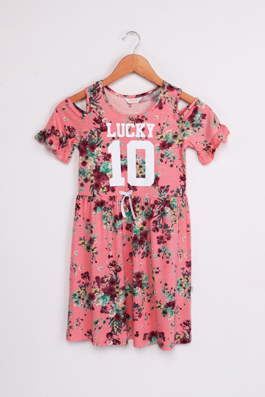 SİMİSSO - Lucky Printed Girl Dress | Pink