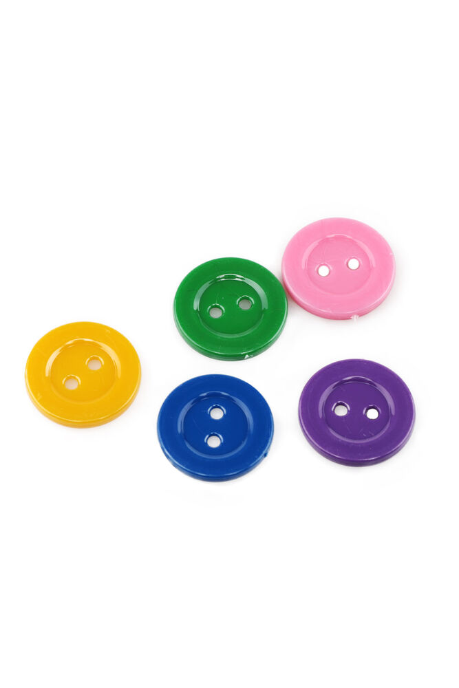 Renkli Plastik Düğme 20mm 5'li