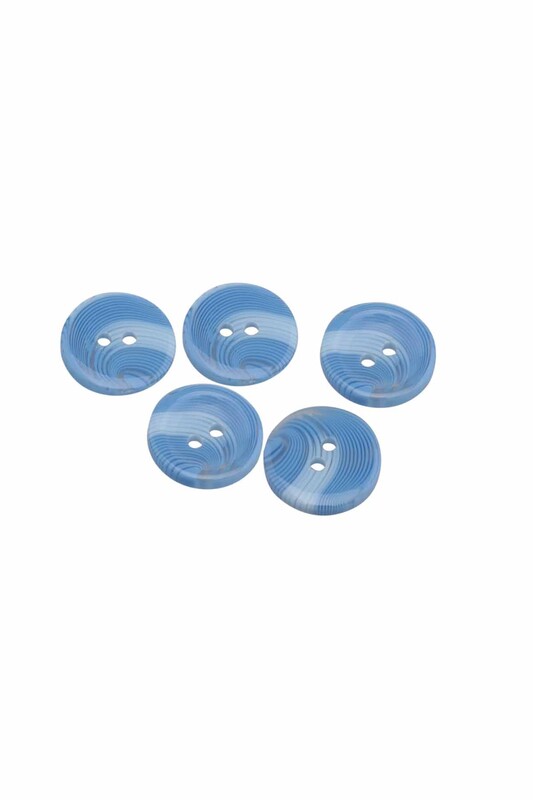SİMİSSO - Desenli Düğme 5 Adet Model 1 | Mavi