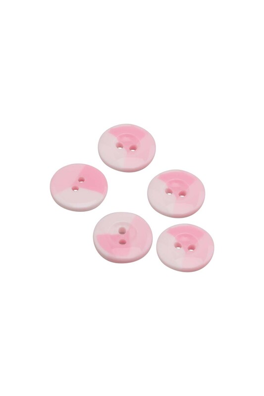 SİMİSSO - Desenli Düğme 5 Adet Model 10 | Pembe