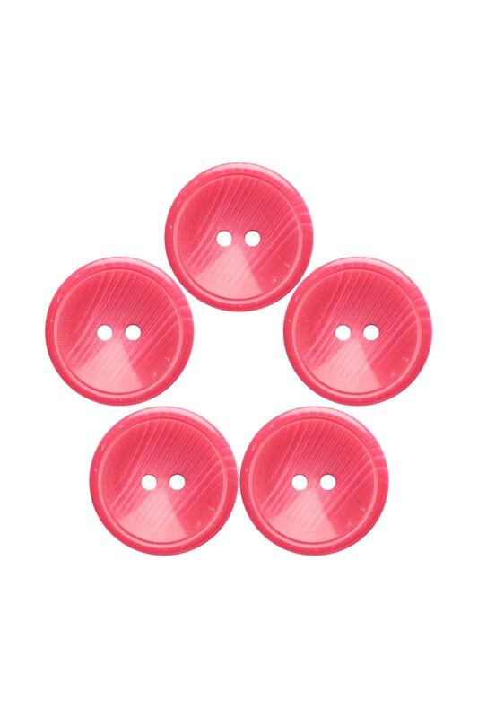 SİMİSSO - Plastik Düğme 2,5 cm 5 Adet | Fuşya