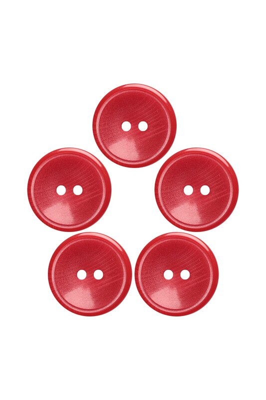 SİMİSSO - Plastik Düğme 2,5 cm 5 Adet | Kırmızı