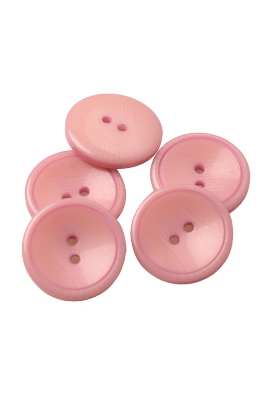 Plastik Düğme 2,5 cm 5 Adet | Pembe - Thumbnail